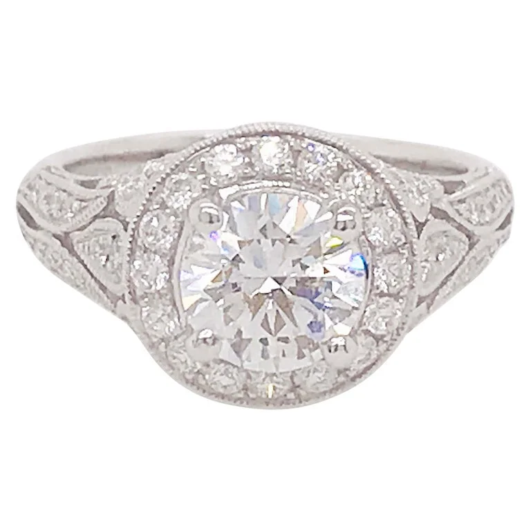 Vintage Filigree Design Diamond Engagement Ring