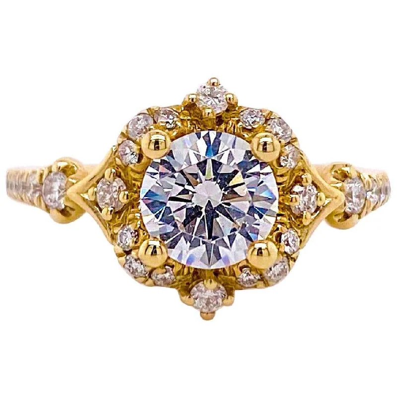 14k Yellow Gold Victorian Diamond Ring