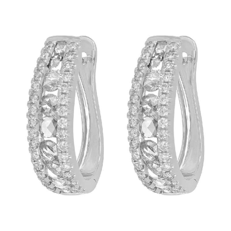 White Diamond Earrings (White Diamond 0.75 cts. White Diamond 0.63 cts.)