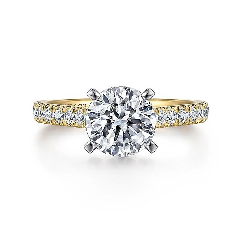 14K Yellow And White Gold 'Erica' Classic Round Diamond Engagement Ring