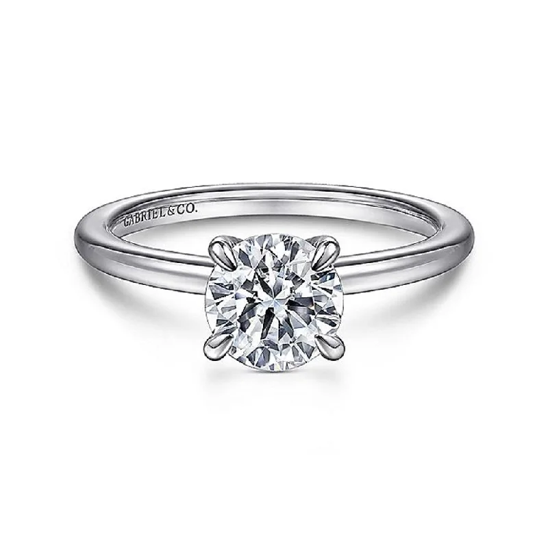 14K White Gold 'Ali' Round Diamond Engagement Ring