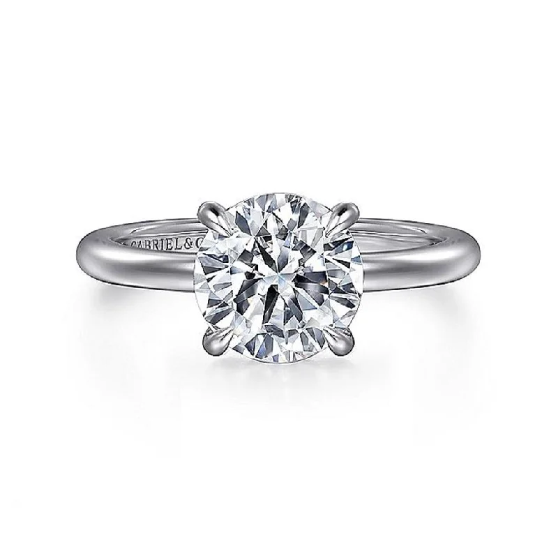 14K White Gold 'Ali' Round Diamond Engagement Ring