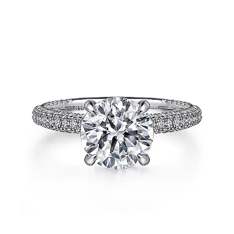 14K White Gold 'Alinna' Round Diamond Engagement Ring