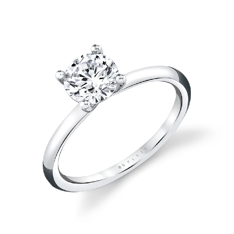 14K White Gold 'Amelia' Solitaire Engagement Ring