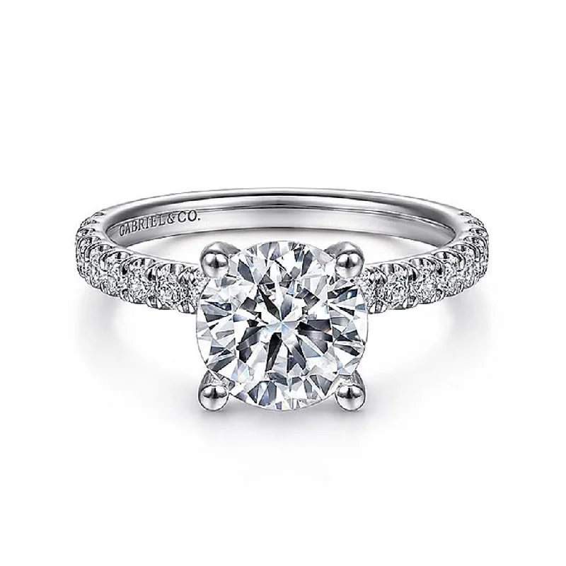 14K White Gold 'Amira' Round Diamond Engagement Ring