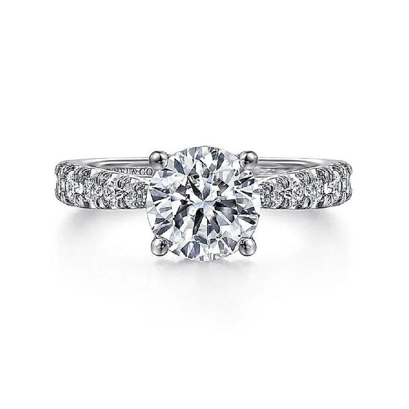 14K White Gold 'Avery' Classic Round Diamond Engagement Ring