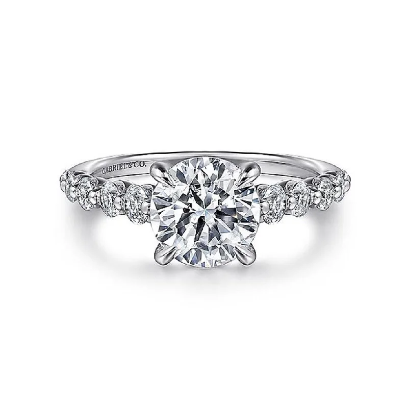 14K White Gold 'Emberlie' Round Diamond Engagement Ring