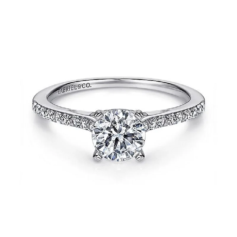 14K White Gold 'Jocelyn' Classic Round Diamond Engagement Ring