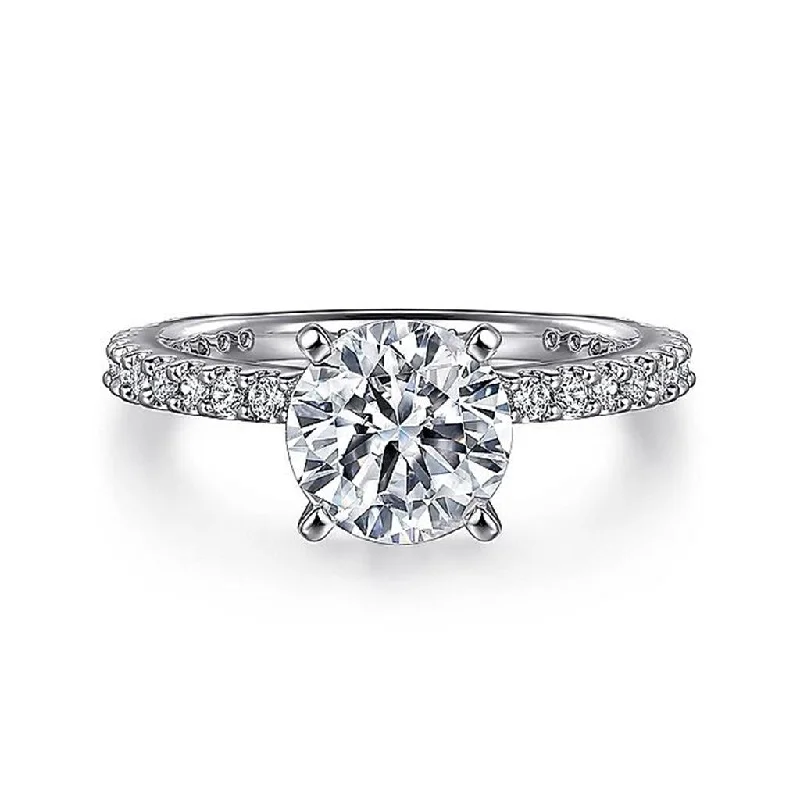 14K White Gold 'Logan' Classic Round Diamond Engagement Ring