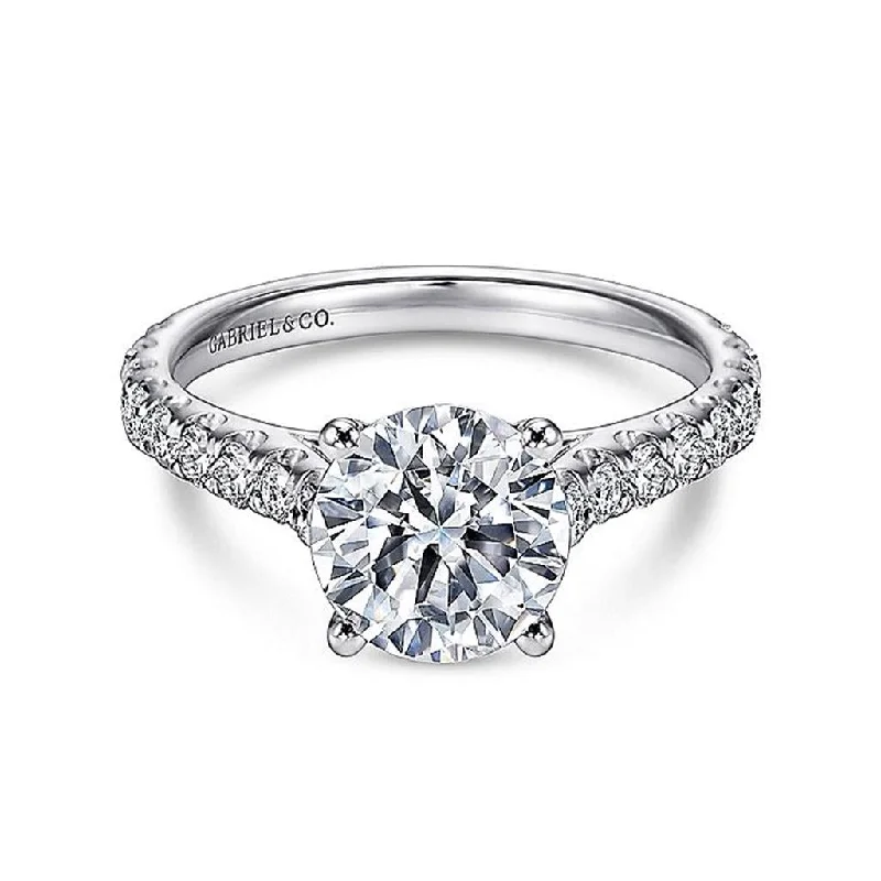 14K White Gold 'Luciole' Classic Round Diamond Engagement Ring