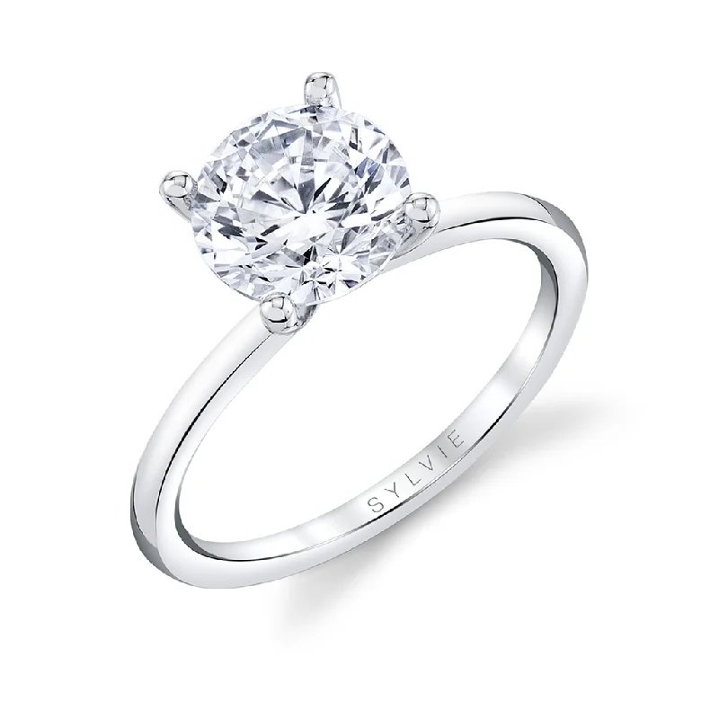 14K White Gold 'Sutton' Peek-A-Boo Solitaire Diamond Engagement Ring