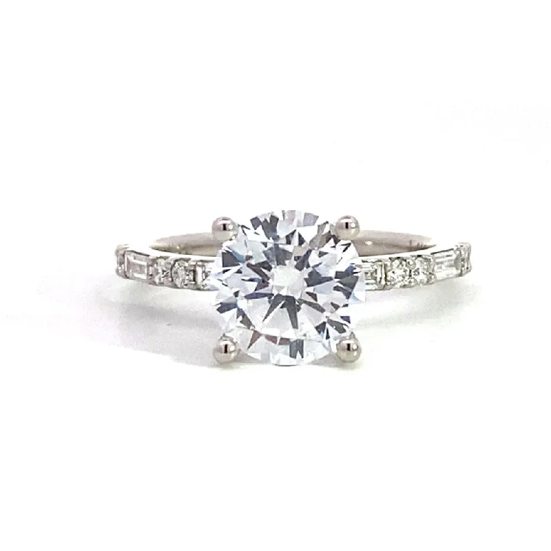 14K White Gold 'Tessa' Classic Round Diamond Engagement Ring