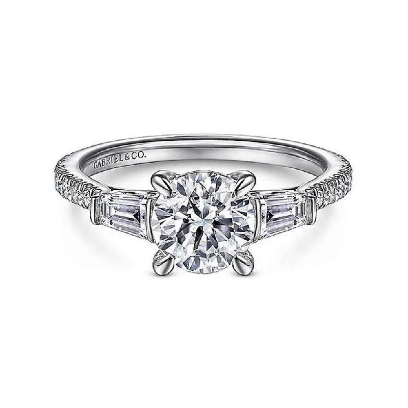 14K White Gold 'Tierra' Three Stone Diamond Engagement Ring