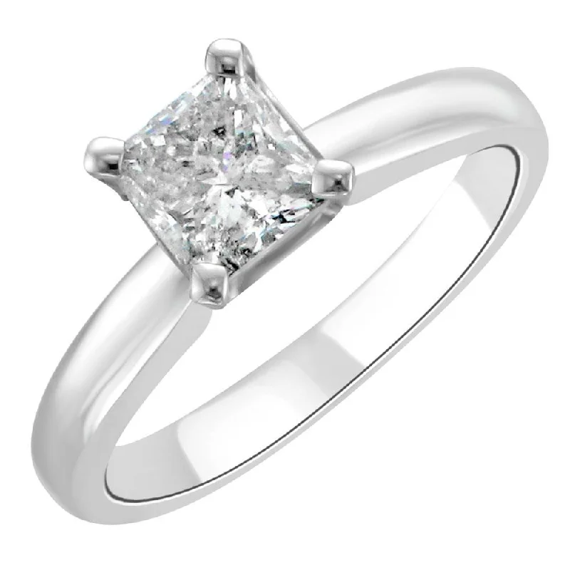 14KT WHITE GOLD 1.00CT PRINCESS DIAMOND SOLITAIRE RING