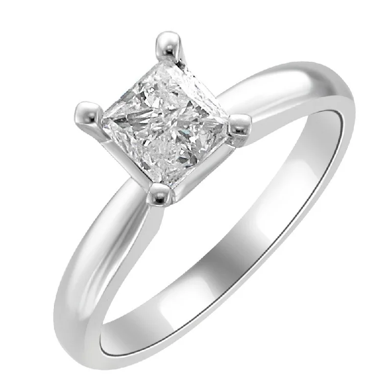 14KT WHITE GOLD 1.00CT PRINCESS DIAMOND SOLITAIRE RING