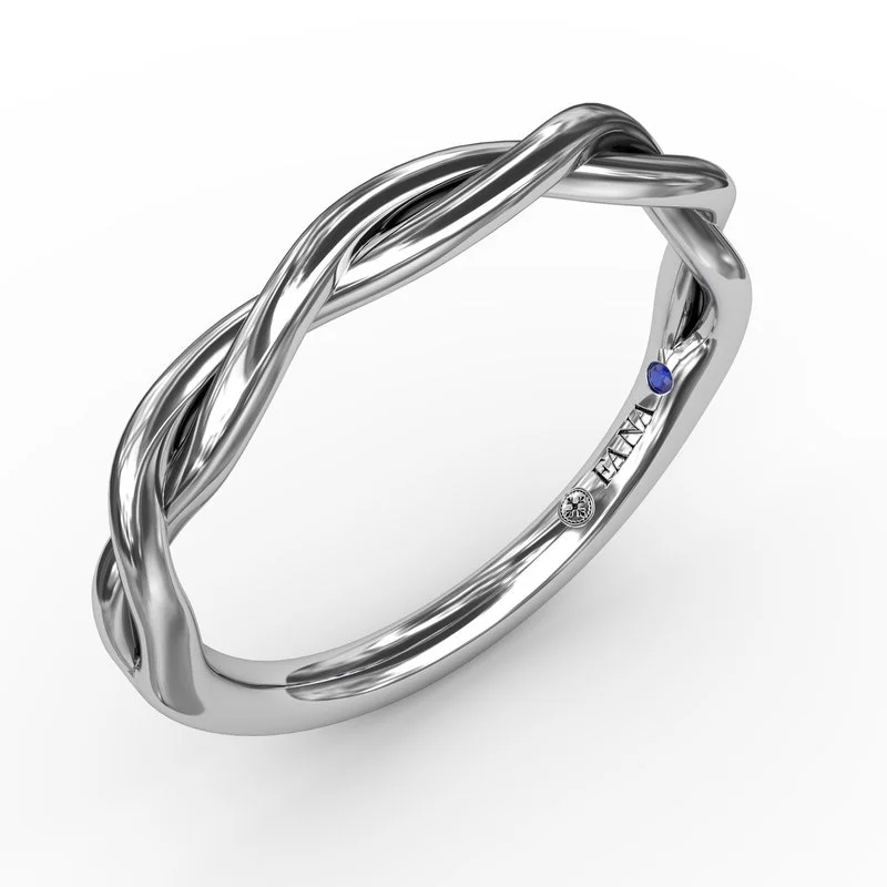 14kt White Gold Twisted Wedding Band