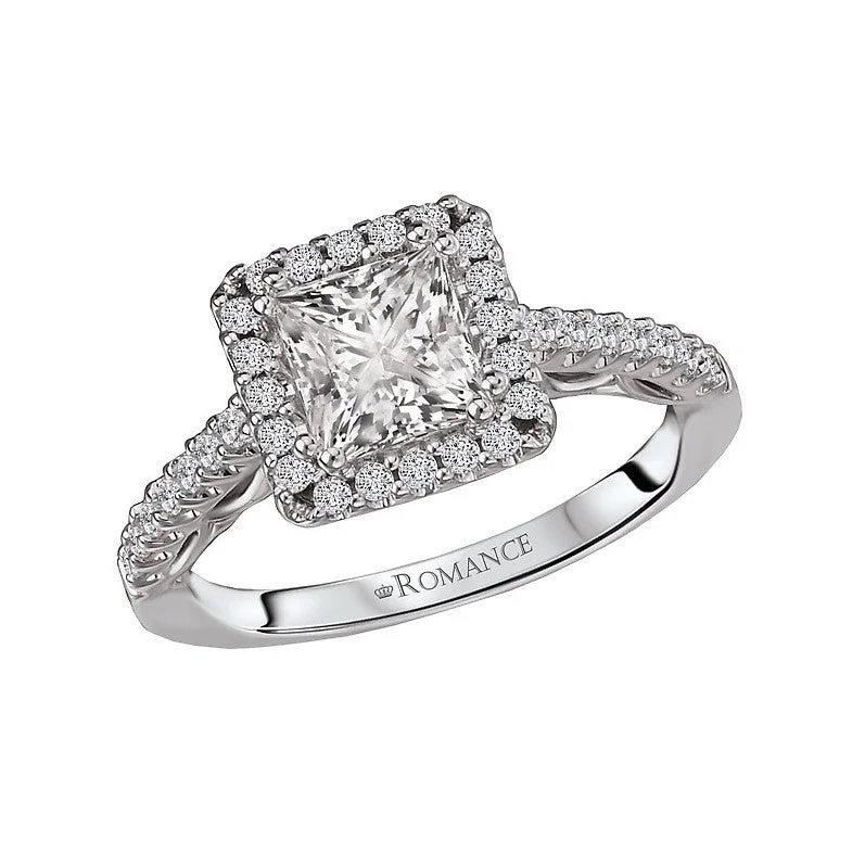 14KT WHITE GOLD 1 1/3 CTW DIAMOND SQUARE HALO RING