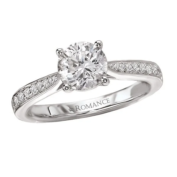 14KT WHITE GOLD 1.20 CTW ROUND DIAMOND TAPERED TRELLIS RING