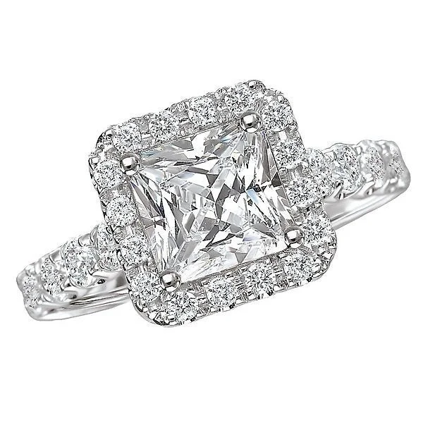 14KT WHITE GOLD 1.25 CTW DIAMOND SQUARE HALO RING