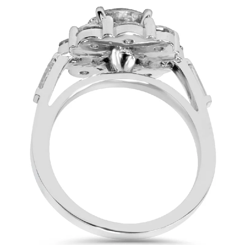 3Ct Diamond Anniversary Fashion Ring White Gold Lab Grown