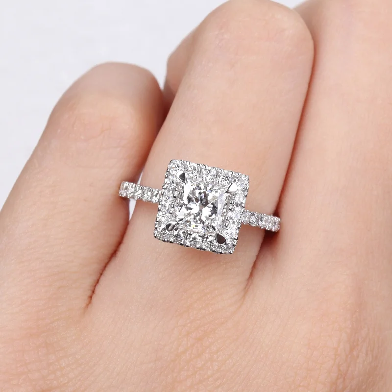 Created Forever 1 1/6ct TDW Princess-Cut Lab-Grown Diamond Engagement Ring 14k White Gold