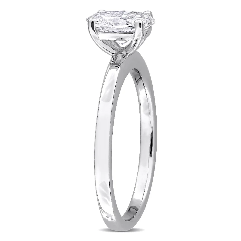 Created Forever 1ct TW Oval-Cut Lab-Grown Diamond Solitaire Engagement Ring in 10k White Gold