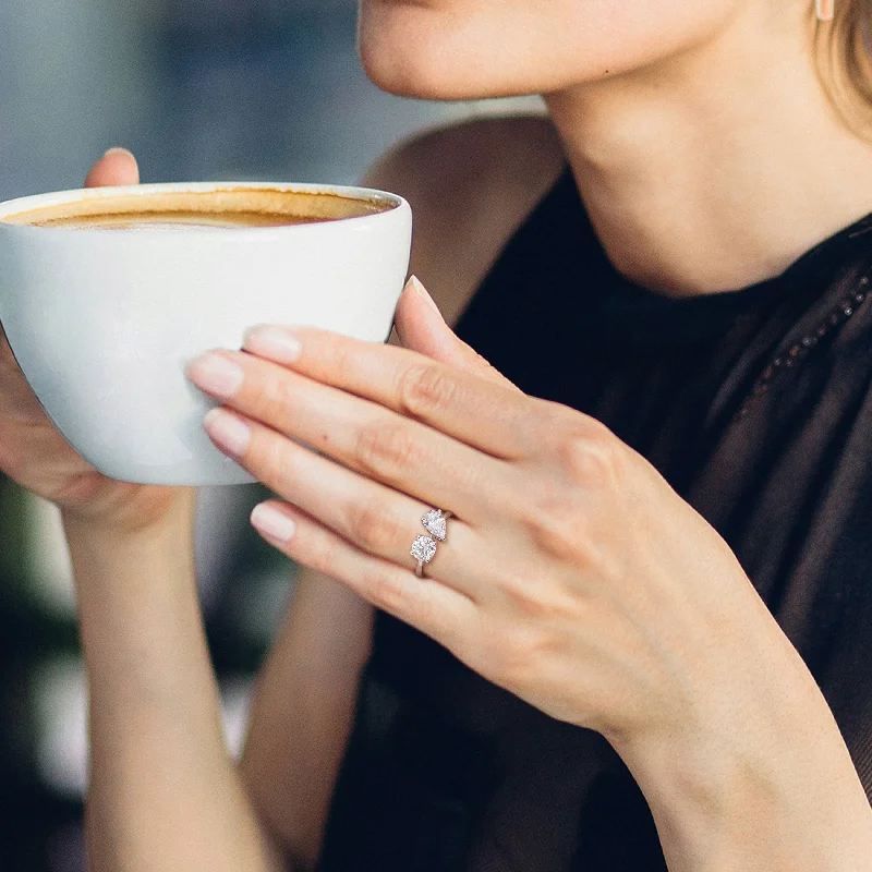 Created Forever 2ct TDW Pear Lab-Grown Diamond 2-Stone Engagement Ring in 14k White Gold