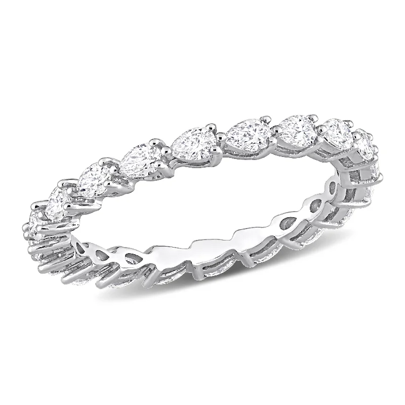 Miadora 1ct TDW Pear-Cut Diamond Eternity Ring in 14k White Gold