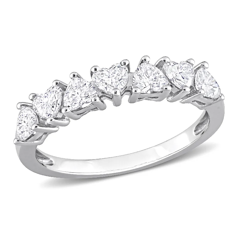 Miadora 1ct TW Heart-Cut Diamond Anniversary Ring in 14k White Gold