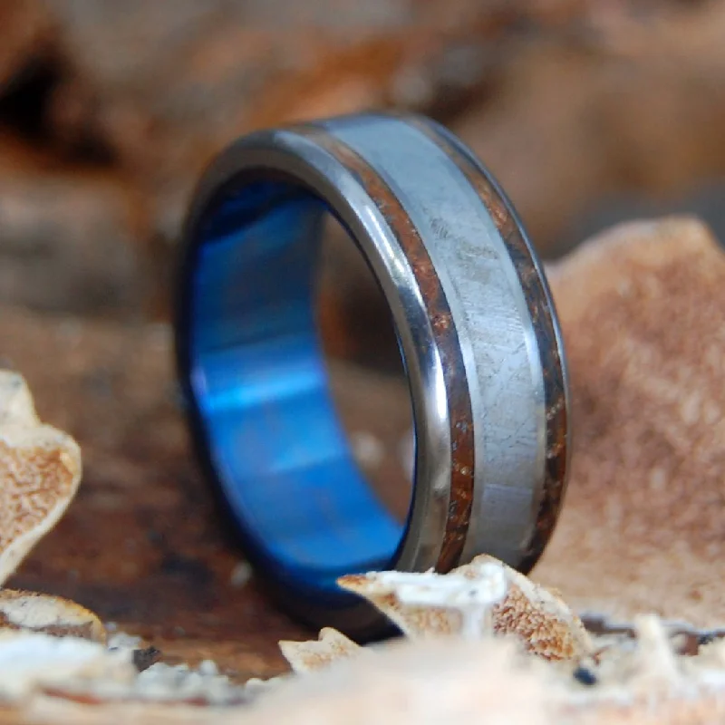 A Drink To The Moon | Men's Meteorite, Whiskey Barrel & Titanium Wedding Ring