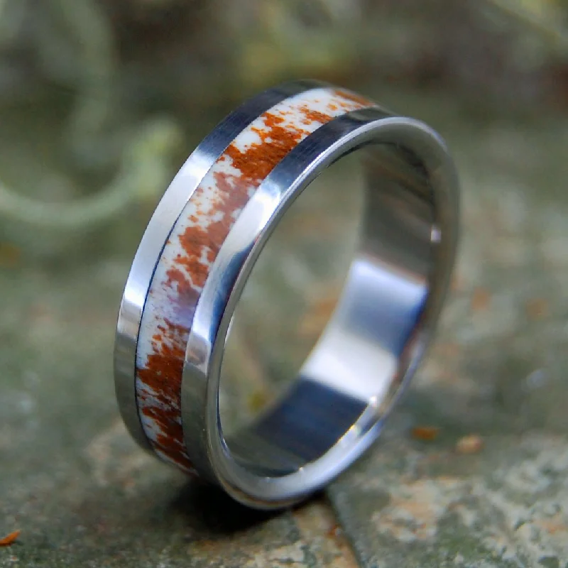 Found Deer Antler | Men's Deer Antler & Titanium Wedding Ring