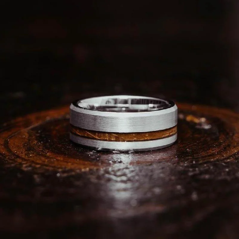 "Artemis"  Whisky x Silver Tungsten Ring