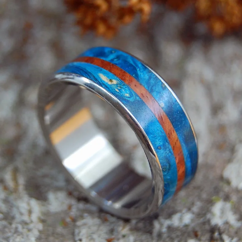 Blue Maple Surf | Men's Maple Wood & Titanium Wedding Ring