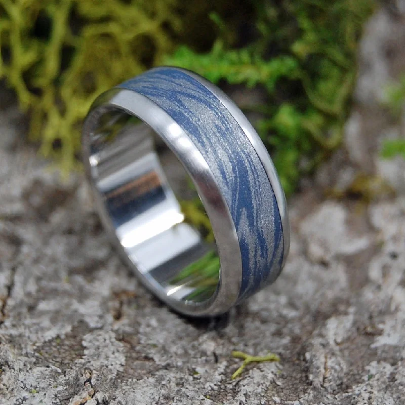 Inox Blue Katana | Men's Steel & M3 Blue Wedding Ring