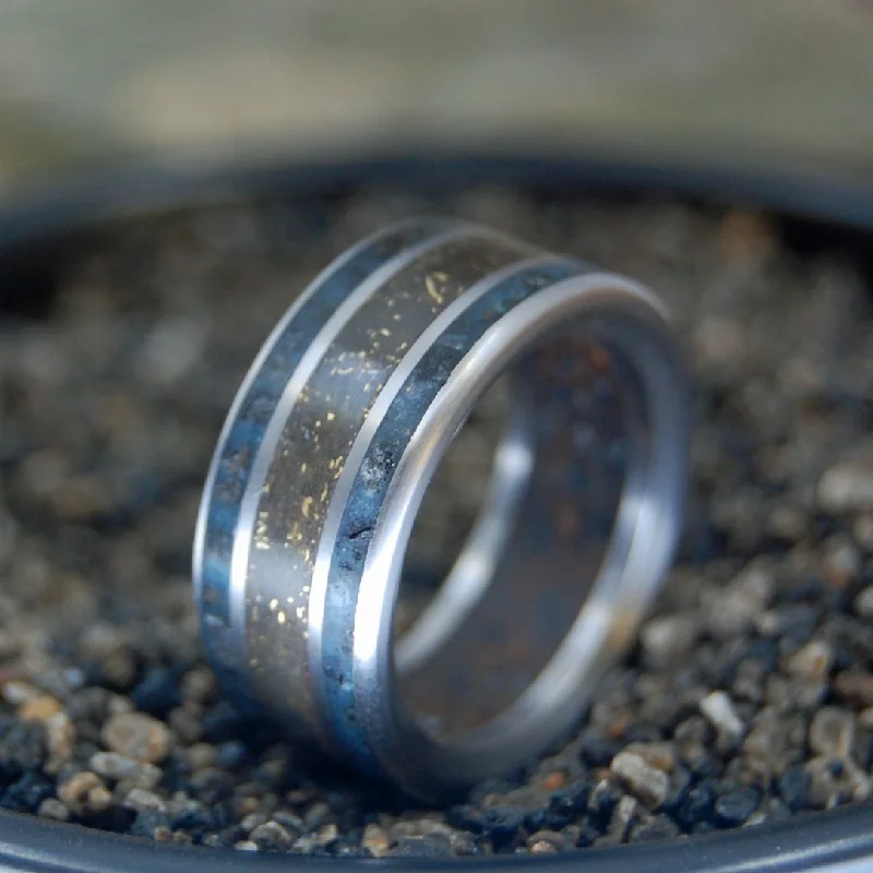 Battle Cry | Men's Battleground Earth, Bullet Fragments & Titanium Wedding Ring