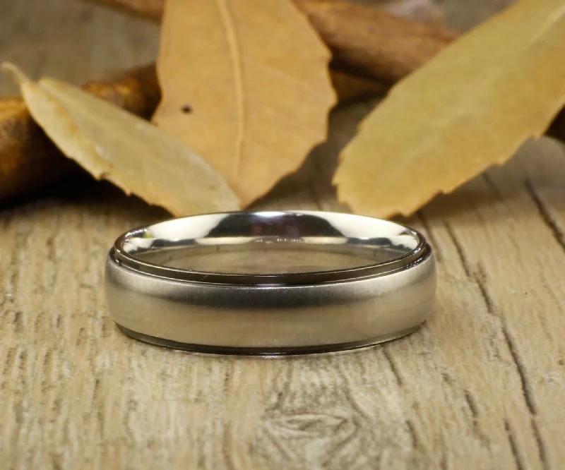 Handmade Dome Matte Wedding Band, Men Ring, Couple Ring, Titanium Ring, Anniversary Ring