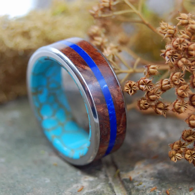 Eternity Arrives | Men's Turquoise, Redwood & Titanium Wedding Ring