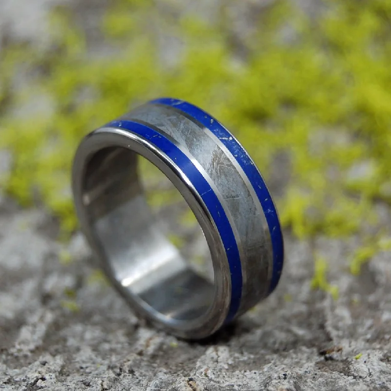 Giza | Men's Lapis Lazuli, Meteorite & Titanium Wedding Ring