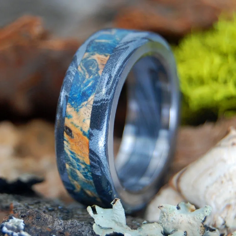 Humble Greek God | Men's Wood, Black Silver & Titanium Wedding Ring