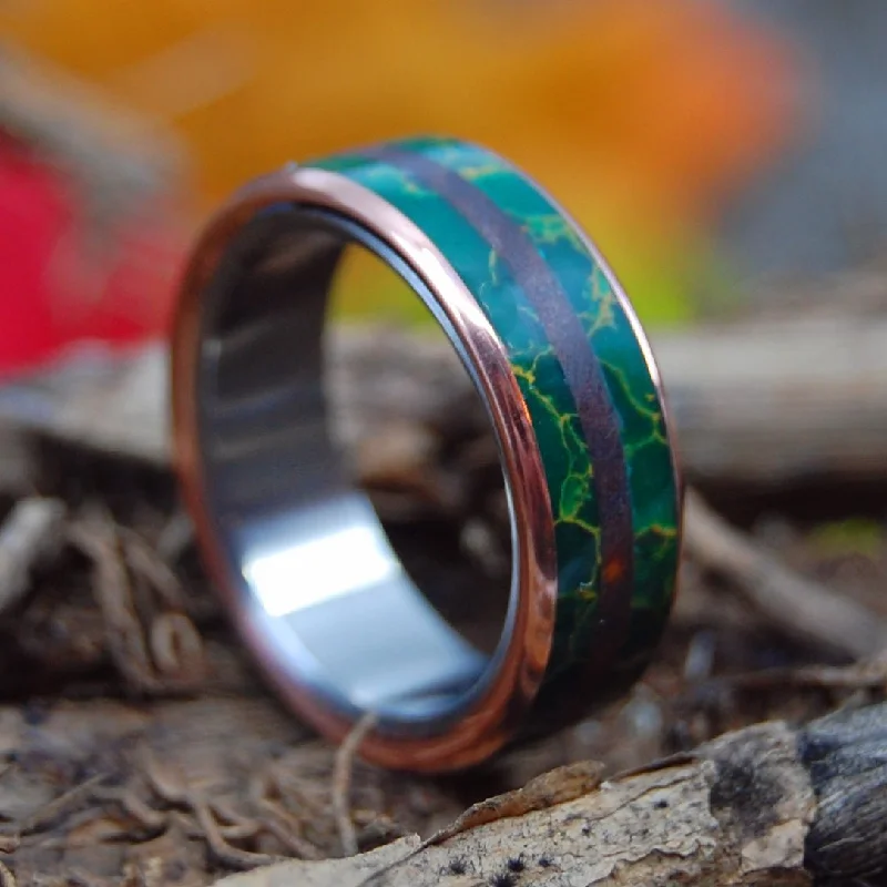 Jade In The Desert | Men's Redwood, Egyptian Jade & Titanium Wedding Ring