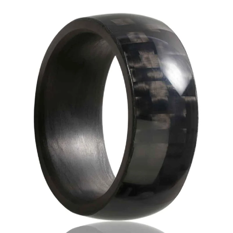 JORDAN | Men's Carbon Fiber Wedding Ring | Woven Pattern | 8mm