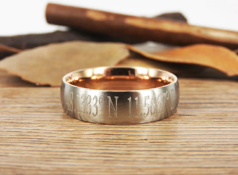 Latitude Longitude Ring, Coordinate Ring, Longitude Latitude, Personalized Ring, Personalized Jewelry,ring coordinates