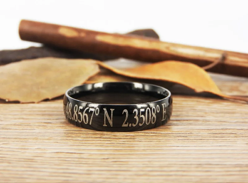 Latitude Longitude Ring, Coordinate Ring, Longitude Latitude, Personalized Ring, Personalized Jewelry,ring coordinates