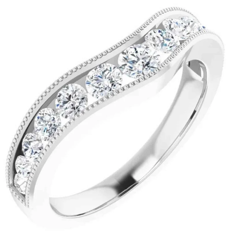 MARIE | Women's Diamond Wedding Ring | Contour Band