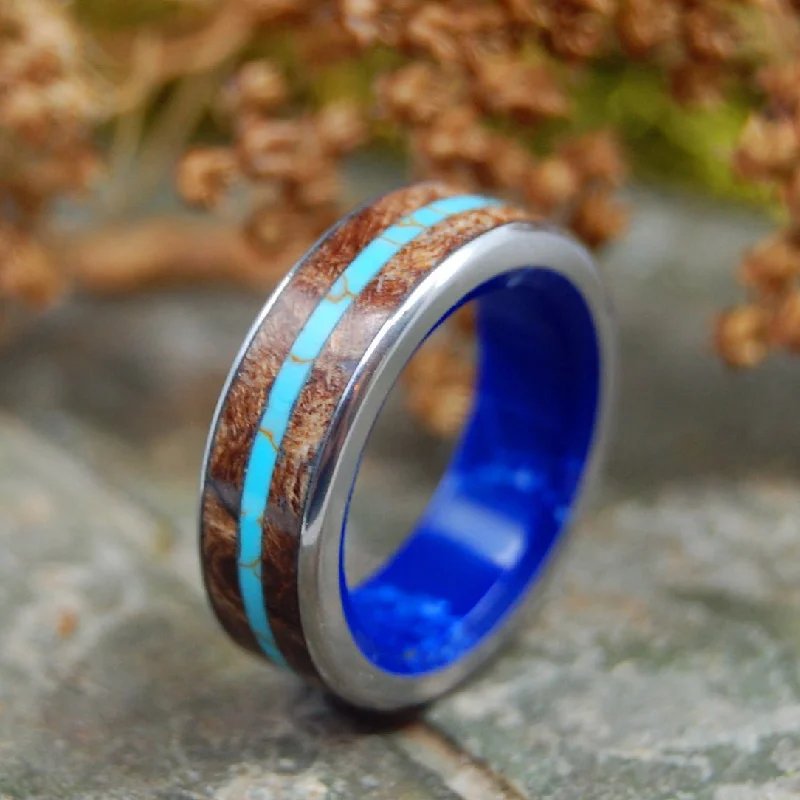 Eternity Is Here | Men's Turquoise, Spalted Maple & Titanium Wedding Ring