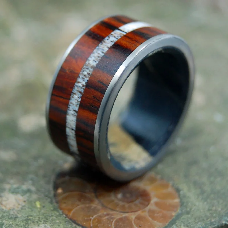 Moose On The Moors | Men's Antler, Wood & Titanium Wedding Ring