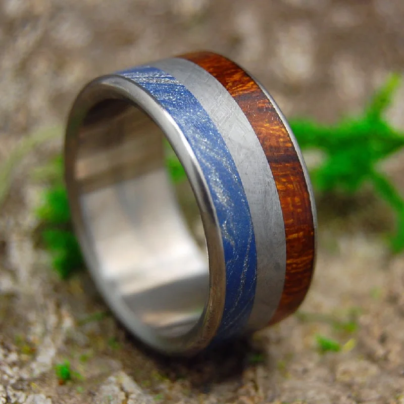 Earth Space Sea | Men's Meteorite, M3, & Desert Ironwood Wedding Ring