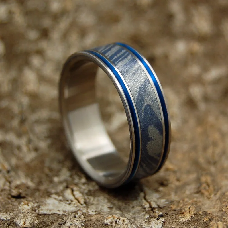 Merlin | Men's Titanium & M3 Blue Wedding Ring