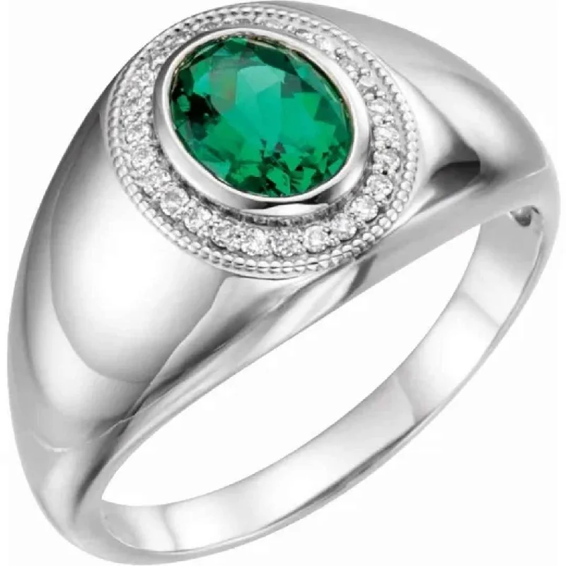 ROLAND | Men's Wedding Ring | Emerald