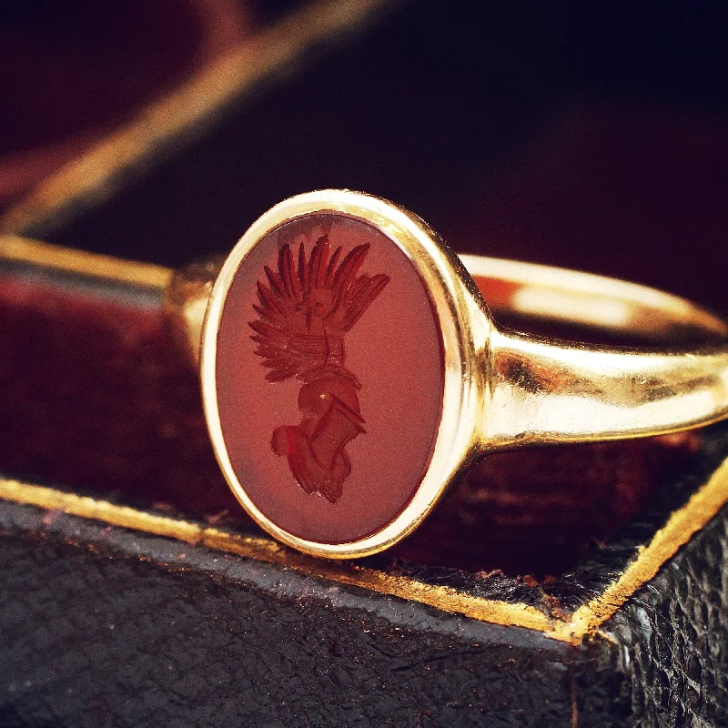 Roman Styled Carnelian Intaglio Ring